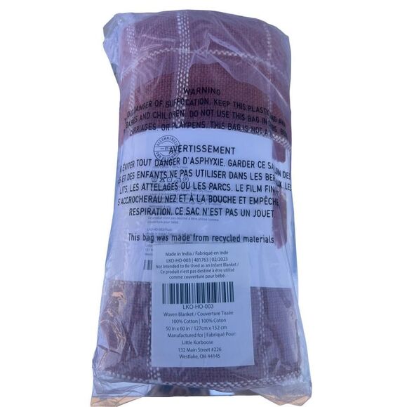 Little Korboose April Nemeth Woven Throw Blanket 50" x 60" fabfitfun 100% Cotton - Picture 2 of 2